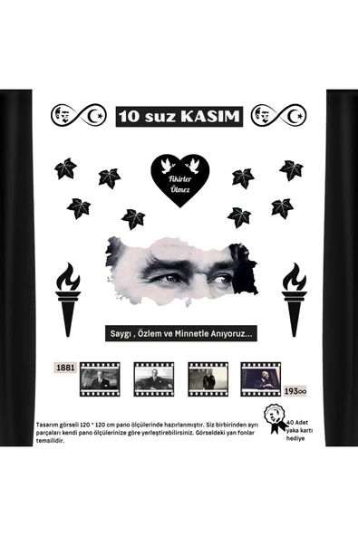Ti Play10 Kasım Atatürk'ü Anma Okul Panosu Tasarımı