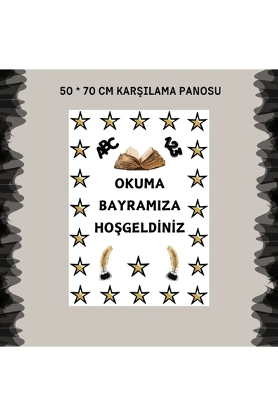 Ti PlayOkuma Bayramı Pano Süsü ( Artık okuyorum, yazıyorum yazılı)  Siyah - Sarı - 4