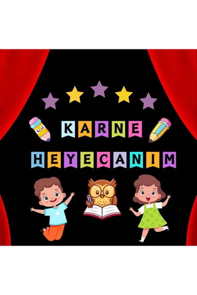 Ti PlayKARNE GÜNÜ OKUL PANO SÜSÜ ( Karne Heyecanım yazılı renkli) - 2