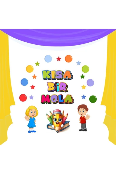 Ti PlayKarne Günü Okul Pano Süsü ( Kısa Bir Mola yazılı)  Renkli