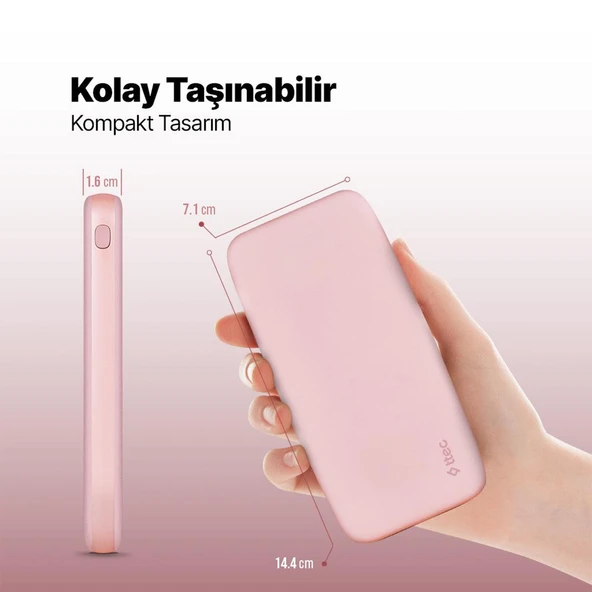 Ttec ChargeUp 2BB204TP1 Pembe 10000 mAh Powerbank - 1