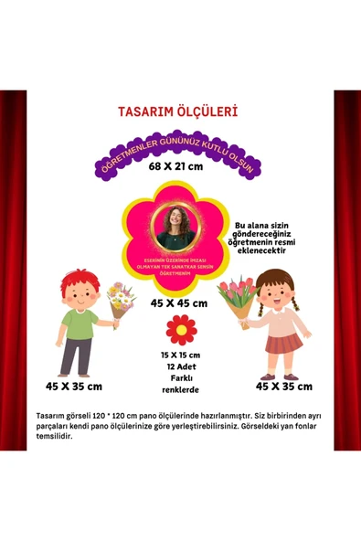 Ti PlayÖĞRETMENLER GÜNÜ KİŞİSELLEŞTİRİLMİŞ ÇİÇEKLİ PANO SÜSÜ - 3