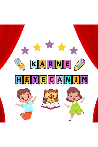 Ti PlayKARNE GÜNÜ OKUL PANO SÜSÜ ( Karne Heyecanım yazılı renkli)