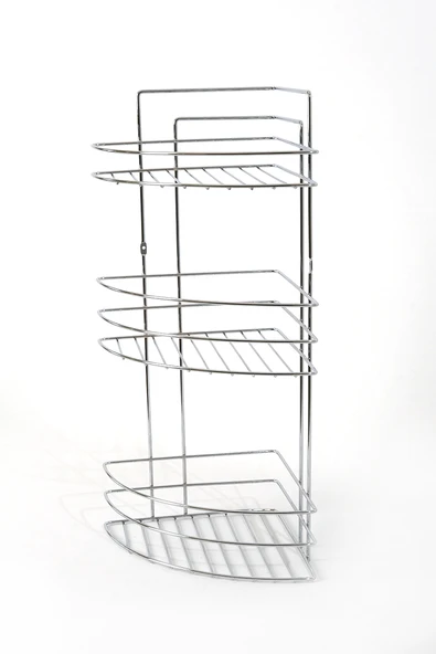 3'lü Köşeli Banyo Rafı Şampuanlık Krom - Resim 4