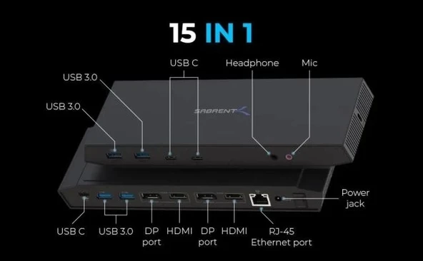 SABRENT USB Tip C Bağlantı İstasyonu (DS-WSPD) - 8