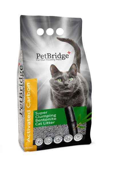 pet bridge PETBRIDGE 10L AKTİF KARBON KEDİ KUMU