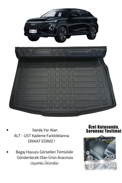 Sahler Omoda 5 PRO Uyumlu 4.5D Premium Havuzlu Oto Paspas ve Liner Marka 3D Bagaj Havuzu - Resim 2