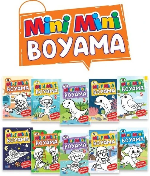 Mini Mini Boyama Kitabı Büyük Boy (10 Çeşit - 50 ) ürün görseli