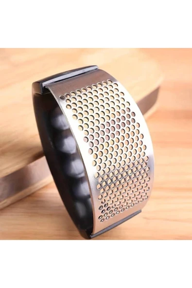 Paslanmaz Çelik Ergonomik Sarımsak Ezme Aleti - Mutfak Gereçleri ile Hızlı ve Kolay Ezme - 2