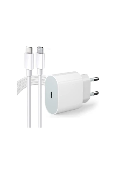 İphone Adaptör 20w Tüm Serilerle Uyumlu Hızlı Şarj Adaptör 8 11 12 13 14 Pro Max Adaptör Seti - 2