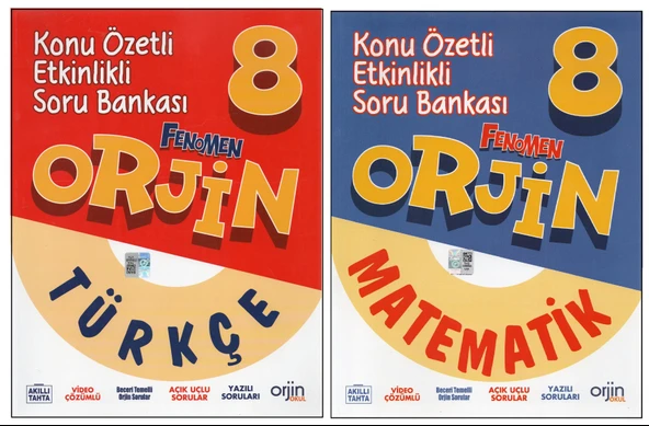 ORJİN 8. SINIF TÜRKÇE+MATEMATİK  KONU ÖZETLİ SORU BANKASI (2 KİTAP) ürün görseli