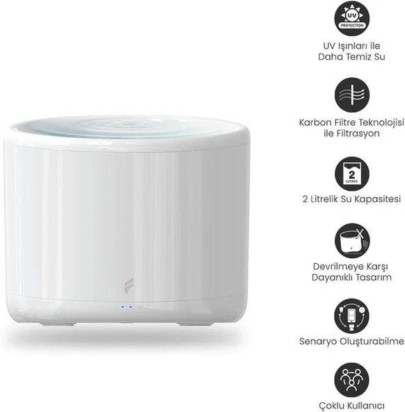 Kedi/Köpek Akıllı Otomatik Su Kabı - 2 Litre, Evcil Hayvan Su Pınarı - 3