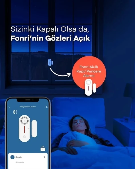 Akıllı Kablosuz Kapı Pencere Alarmı Akıllı Kablosuz Kapı Pencere Alarmı Akıllı Kablosuz Kapı Pencere Alarmı Akıllı Kablosuz Kapı/Pencere Alarmı - WiFi, Mobil Bildirim, Tuya - 3