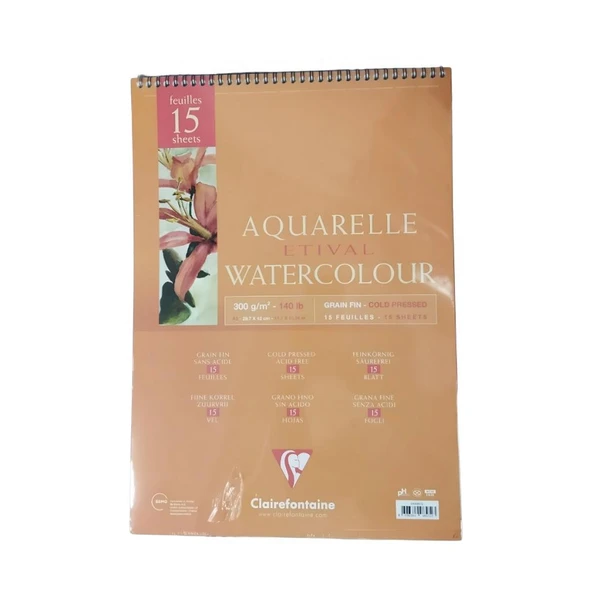 Clairefontaine Etival 300gr Suluboya Blok A3 15 Yaprak Spralli ürün görseli 1