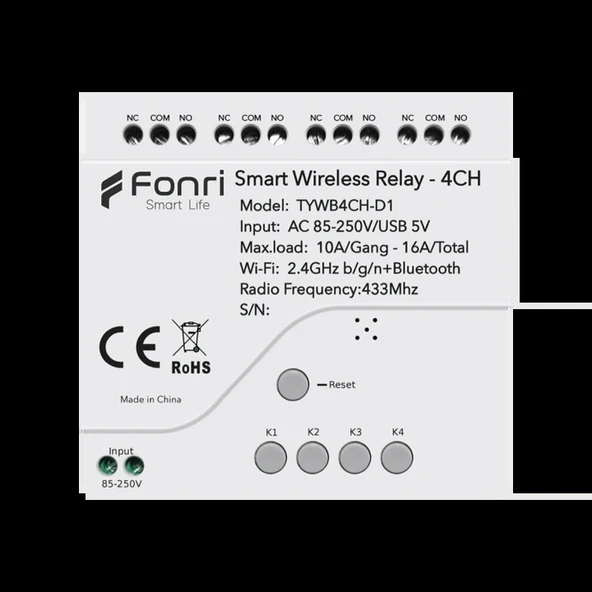 Akıllı Wi-Fi Röle - 4 Kanal
