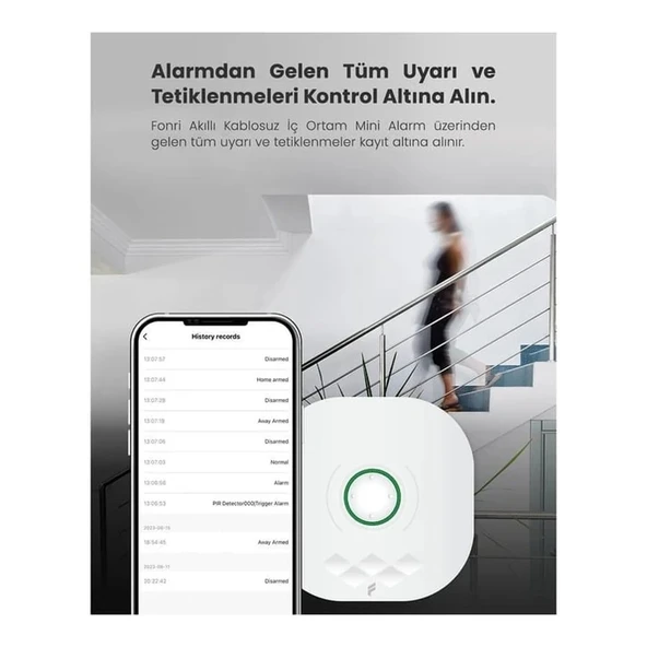 Akıllı Pratik Alarm Seti; Akıllı Alarm, 3x Akıllı Kapı Pencere ve 1x Akıllı Hareket Sensörü, Kumanda - 4