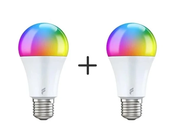 Akıllı Led Ampul 2'li Set, 9w, Titreşimsiz, 16.7 Milyon Renk, Sesli Kontrol, 2 Yıl Garantili