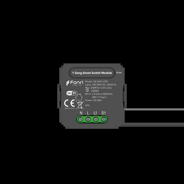 Akıllı Sıva Altı Tekli Anahtar - Siyah CP01