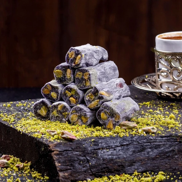 Antep Fıstıklı ve Karadutlu Fitil Lokum (500 gr paket) - 2