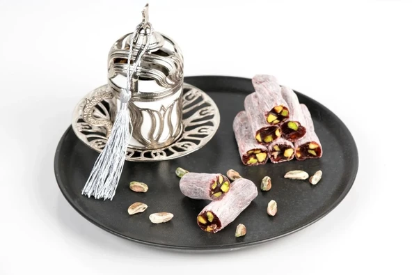Antep Fıstıklı ve Karadutlu Fitil Lokum (500 gr paket) - 1