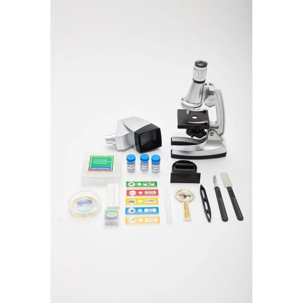 50x-100x-200x-400x-600-1200x  Çocuklariçin Eğitici  Projektörlü Mikroskop Seti