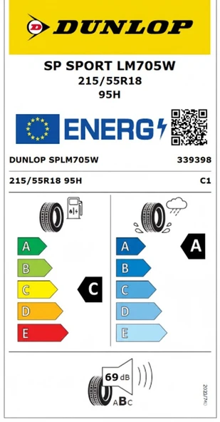 Dunlop 215/55 R18 TL 95H SP SPORT LM705 Yaz Lastiği (Üretim Tarihi:2025) - Resim 2