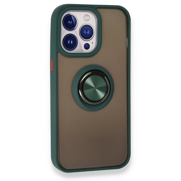 iPhone 13 Pro Kılıf Montrea Ring Yüzük Stantlı Kapak - 3