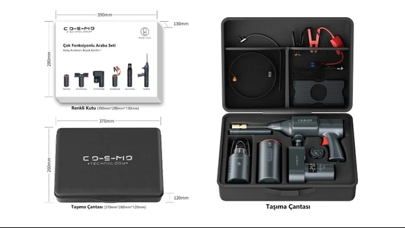Cosmo Technology Profesyonel Araç Bakım ve Yardım Seti Çok Amaçlı Otomobil Ekipmanları - 2