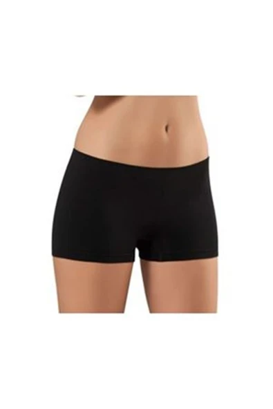 Siyah Dikişsiz Kadın Boxer Korse - 1