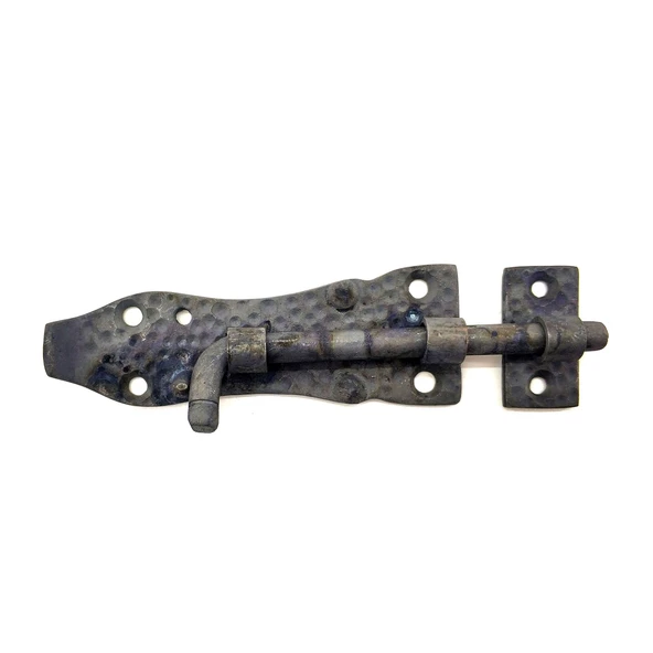 Antika Tarz Dekoratif Pirinç Dövme Kapı Sürgüsü - 7cm, Oksit - 1