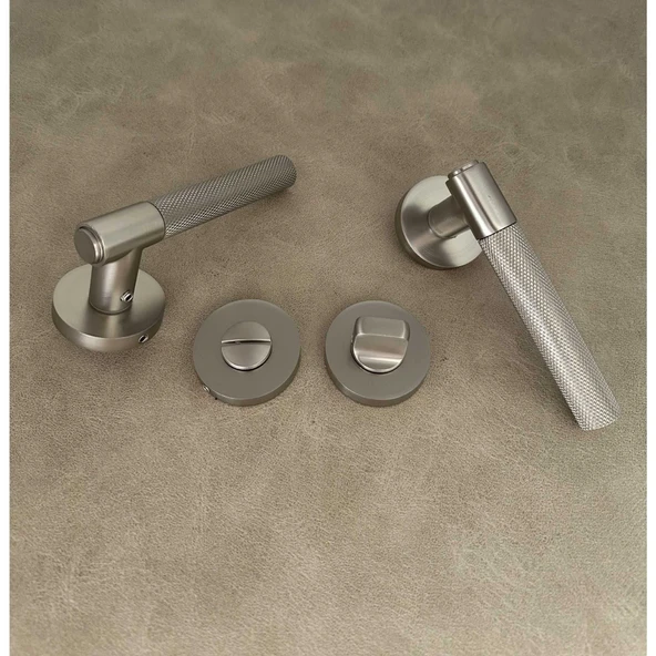 Rivax Meta İnox Zamak Yuvarlak Rozetli Wc Banyo Kapı Kolu 1 Takım - 2
