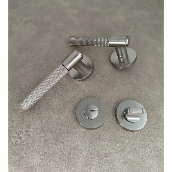 Rivax Meta İnox Zamak Yuvarlak Rozetli Wc Banyo Kapı Kolu 1 Takım - 4