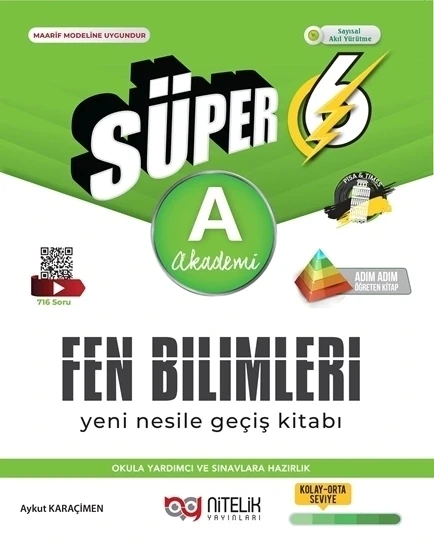 Nitelik 6.Sınıf Süper Fen Bilimleri Soru Kitabı Yeni Nesil (A) ürün görseli