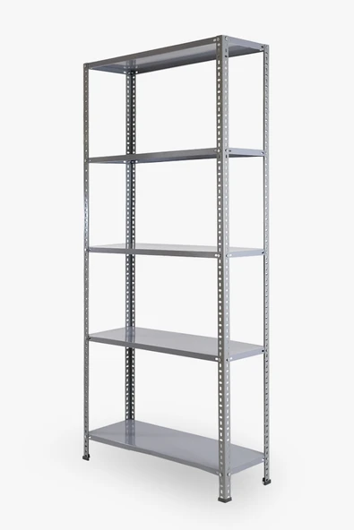 5 Katlı Civatalı Hafif Yük Rafı 200x43x93 cm Gri - Resim 3