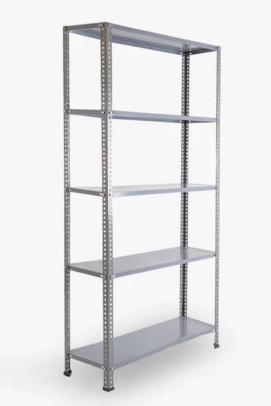 5 Katlı Civatalı Hafif Yük Rafı 200x43x93 cm Gri - Resim 2