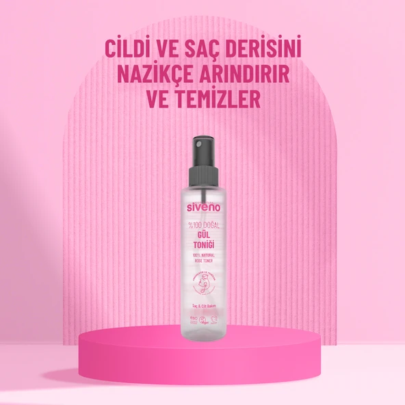 Siveno %100 Doğal Gül Suyu Arındırıcı Ferahlatıcı Canlandırıcı Cilt ve Saç Toniği 150 ml - 6