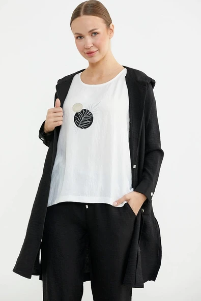 Sementa 76473 Büyük Beden Keten Görünümlü Üçlü Takım - Resim 11