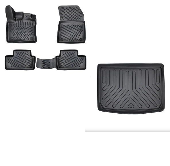 Rizline Renault Captur 2019 Sonrası 3D Paspas ve Alt Bagaj Havuzu Seti