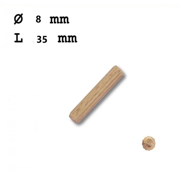 Kavela, Ahşap Yivli Kavela Pimi 8x35mm 500 Adet - 3