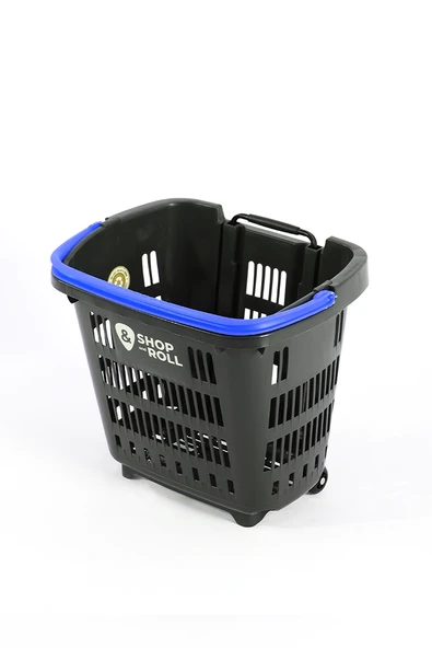Tekerlekli Market Sepeti (Tekerlekli Alışveriş Sepeti)  34 L Mavi - 2