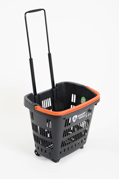 Tekerlekli Market Sepeti (Tekerlekli Alışveriş Sepeti) 34 L Turuncu - 3