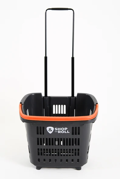 Tekerlekli Market Sepeti (Tekerlekli Alışveriş Sepeti) 34 L Turuncu - 4