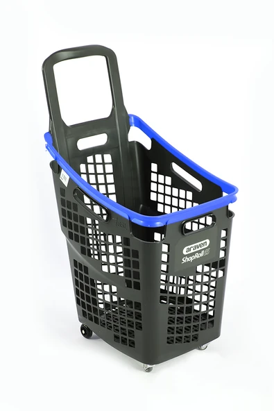 Tekerlekli Market Sepeti (Tekerlekli Alışveriş Sepeti)  65 L Mavi - 3