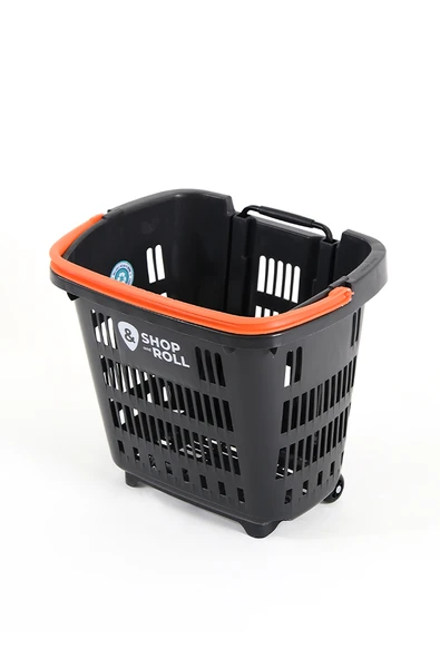 Tekerlekli Market Sepeti (Tekerlekli Alışveriş Sepeti) 34 L Turuncu - 2