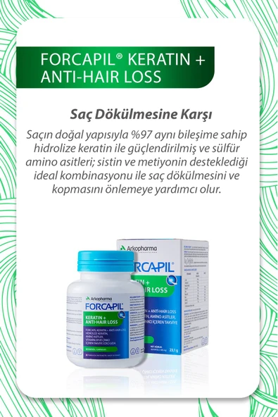 Arkopharma Forcapil® Keratin + Anti-hair Loss – Saç Dökülmesine Karşı Takviye Edici Gıda - 60 Kapsül - 4