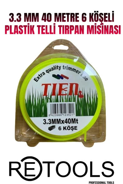 RETOOLS 3.5 MM 40-36 METRE 6-4 KÖŞELİ PLASTİK TELLİ TIRPAN MİSİNASI