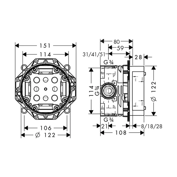 Hansgrohe Ibox Universal Ankastre Iç Set - 2