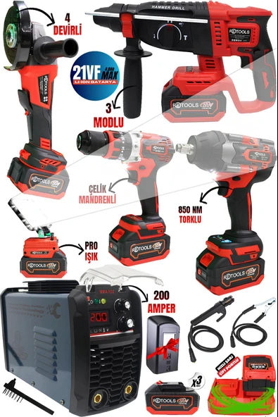 RETOOLS RETOOLS 5 Lİ SET (4 LÜ SET KIRMIZI HK. (850 NM) - 200 AMPER KAYNAK MAK)