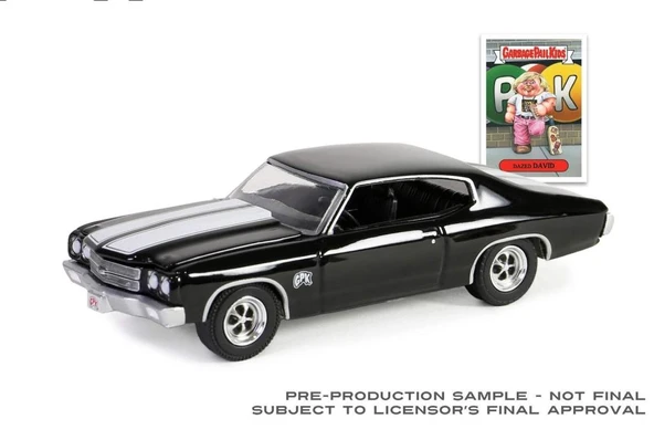 Greenlight 1970 Chevrolet Chevelle - Dazed David - Garbage Pail Kids Series 6 1/64 Model Araba - Resim 2