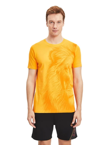 Galatasaray Orijinal Lisanslı Aslan Baskılı Sarı T-Shirt - Resim 3